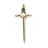 Brass Micro Pave Cubic Zirconia Pendants KK-H267-047G-02-1