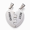 304 Stainless Steel Split Pendants STAS-F168-03P-1