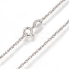 Anti-Tarnish Rhodium Plated 925 Sterling Silver Rope Chain Necklaces STER-L059-17P-3