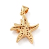 Brass Micro Pave Clear Cubic Zirconia Pendants ZIRC-L100-068G-4