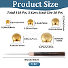 150Pcs 5 Styles Flat Round Brass Four Claw Nail KK-CL0001-03G-2