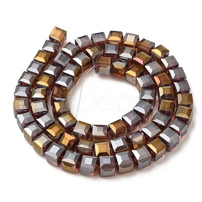 Electroplate Glass Beads Strands EGLA-D018-8x8mm-81-1