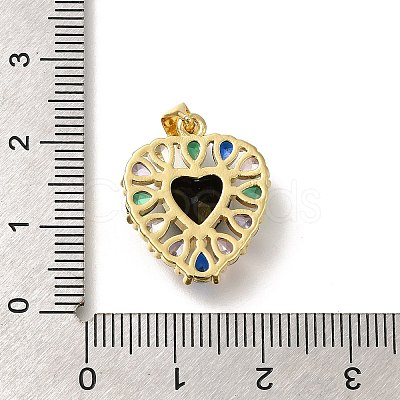 Rack Plating Brass with Cubic Zirconia Pendants KK-Z086-15G-01-1