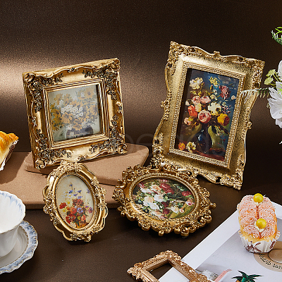 4Pcs 4 Styles Resin Photo Frame Stand DJEW-DC0001-19-1
