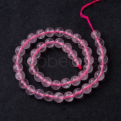 Natural Rose Quartz Bead Strands X-G-R173-8mm-04-1