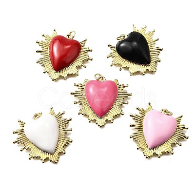 Brass Enamel Pendants KK-B136-08G-1