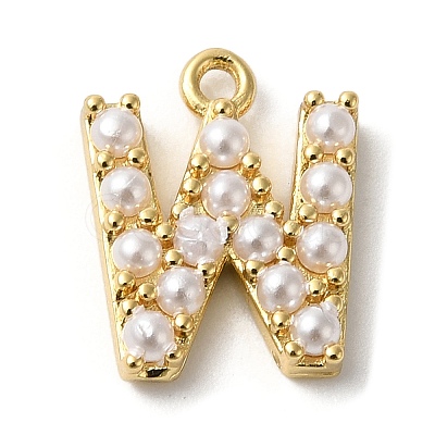 Plastic Imitation Pearl Pendants KK-P230-17G-W-1
