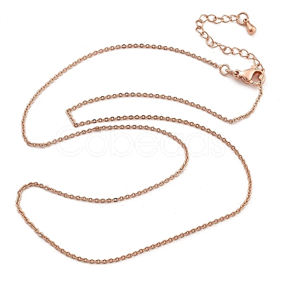 Brass Rolo Chains Necklaces for Women NJEW-D302-45RG-1