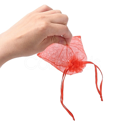 20Pcs 10 Colors Rectangle Organza Drawstring Bags CON-YW0001-31A-1