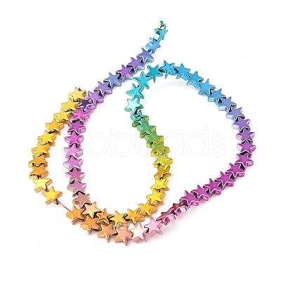 Gradient Color Electroplated Synthetic Non-magnetic Hematite Beads Strands G-A263-F01-03-1