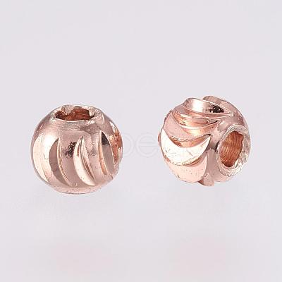 Brass Spacer Beads KK-G312-01RG-3mm-RG-1
