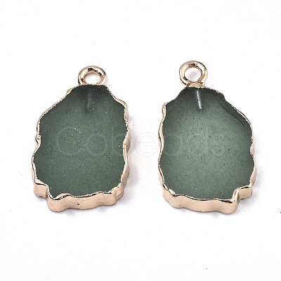 Natural Green Aventurine Pendants G-N326-41E-1