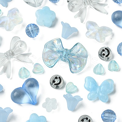 219Pcs 12 Styles Acrylic Beads with 1 Roll Strong Stretchy Beading Elastic Thread OACR-FS0001-58-1