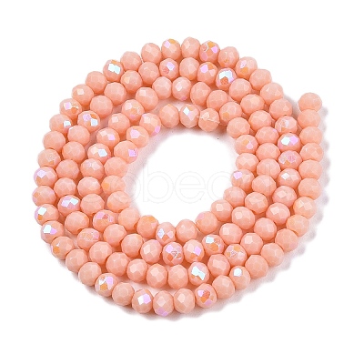 Electroplate Opaque Solid Color Glass Beads Strands EGLA-A044-P3mm-L33-1
