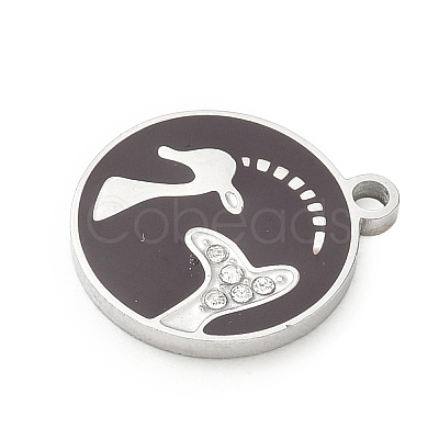 Twelve Constellations 304 Stainless Steel Enamel Pendants SA-CBAAE04-01P-04-1