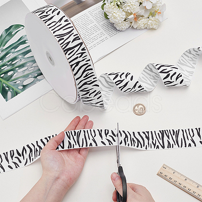 50 Yards Zebra Print Polyester Ribbon OCOR-PH0006-1