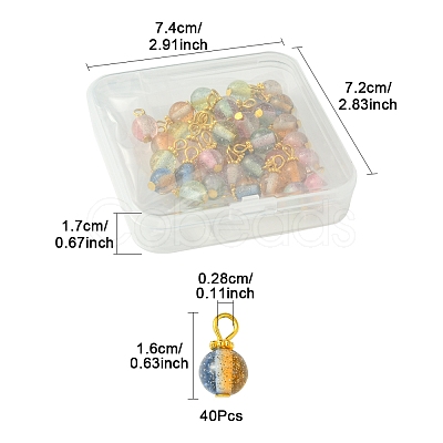 40Pcs Gradient Color Resin Pendants PALLOY-FS00029-1