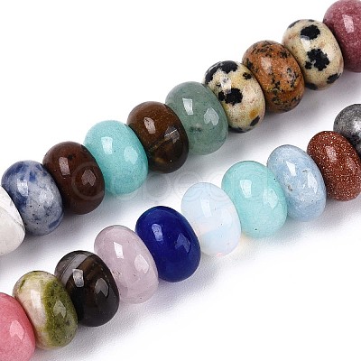 Natural & Synthetic Mixed Stone Beads Strands G-T142-72A-1