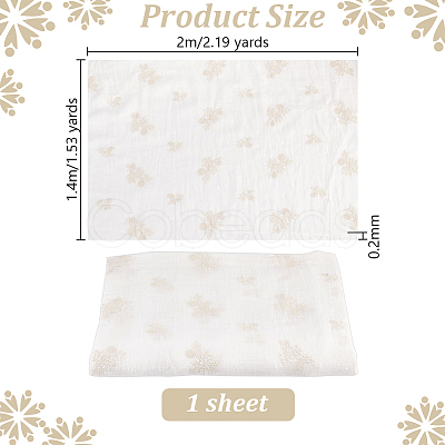 Flower Pattern Linen Cotton Fabric for Clothing Accessories DIY-WH0632-51-1