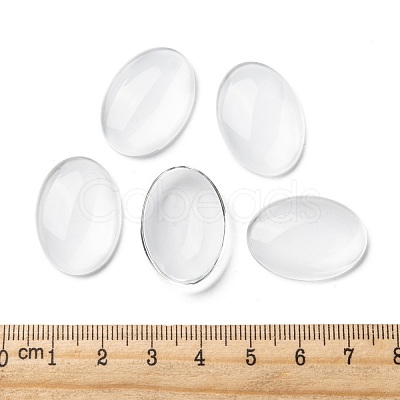Transparent Glass Cabochons GGLA-R022-25x18-1