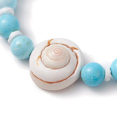Summer Beach Natural Shiva Eye Shell Bead Bracelets X-BJEW-JB10313-03-1
