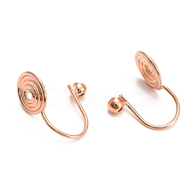 Brass Clip-on Earring Converters Findings KK-D060-02RG-1