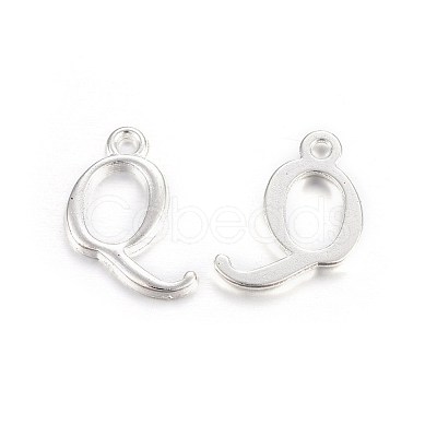 Silver Color Plated Alloy Letter Pendants PALLOY-J718-01S-Q-1