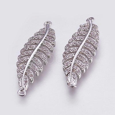 Brass Micro Pave Cubic Zirconia Links ZIRC-E144-03P-1