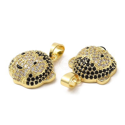 Rack Plating Brass Micro Pave Cubic Zirconia Pendants KK-M252-03G-1
