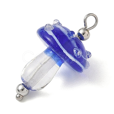 304 Stainless Steel with Handmade Bumpy Lampwork Pendants LA-CBA4231-01C-P-1