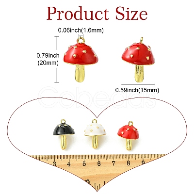 6Pcs 3 Colors Brass Enamel Pendants KK-CJ0003-61-1