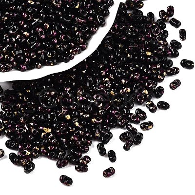Picasso Spray Painted Glass Seed Beads SEED-T006-04-39-1