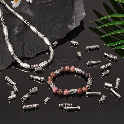 150Pcs 15 Style Tibetan Style Alloy Tube Beads FIND-SZ0001-16-RS-1