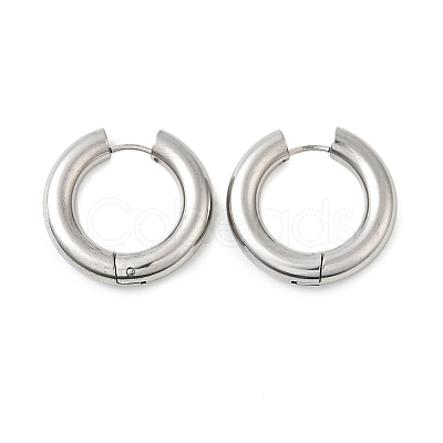 Tarnish Resistant 202 Stainless Steel Huggie Hoop Earrings EJEW-O087-08P-P-1
