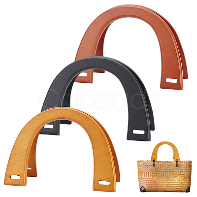 6Pcs 3 Style Wooden U-Shaped Bag Handles FIND-PH0010-45-1