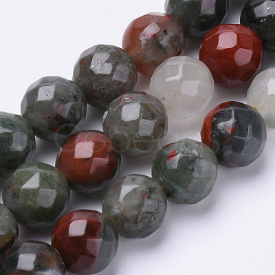 Natural African Bloodstone Beads Strands G-S281-21-6mm-1