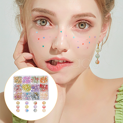 ARRICRAFT 240Pcs 12 Colors Baking Painted Crackle Glass Beads DGLA-AR0001-11-1