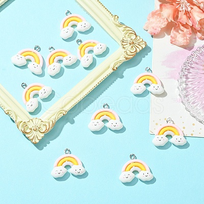 10Pcs Opaque Resin Pendants RESI-YW0003-49-1