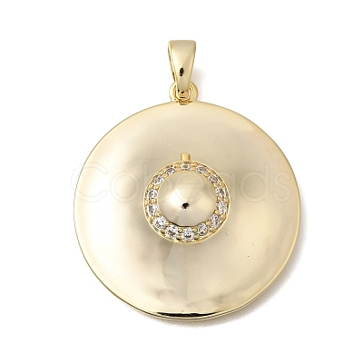 Brass Micro Pave Clear Cubic Zirconia Pendants KK-C255-30G-1