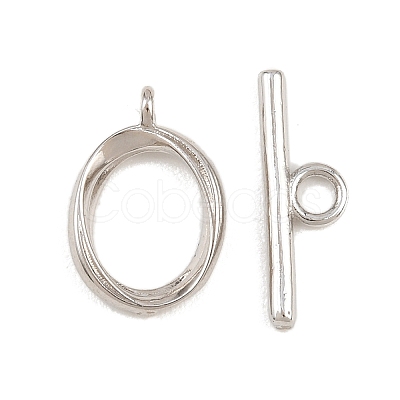 Oval Brass Toggle Clasps KK-G548-35P-1