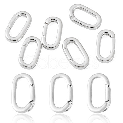 6Pcs Rack Plating Brass Spring Gate Rings KK-TA0008-35S-1