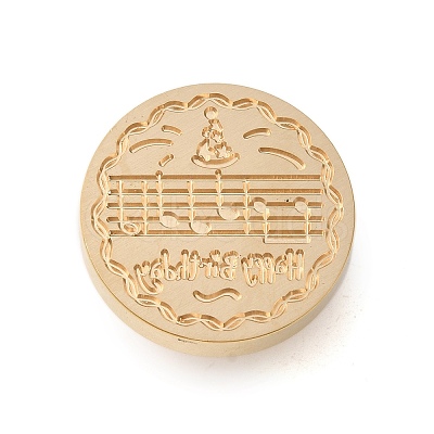 Golden Tone Wax Seal Brass Stamp Heads AJEW-U008-02G-18-1