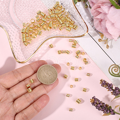 120Pcs 3 Styles Rack Plating Brass Beads KK-BBC0023-42-1