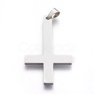 Non-Tarnish 304 Stainless Steel Saint Peter's Cross Big Pendants X-STAS-L218-04P-1