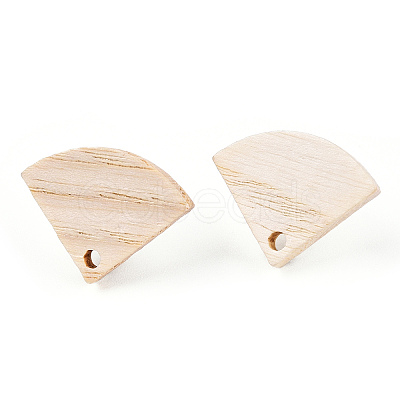 Ash Wood Stud Earring Findings EJEW-N017-011Q-1