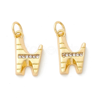 Rack Plating Eco-friendly Brass Micro Pave Clear Cubic Zirconia Charms KK-D072-01G-N-NR-1