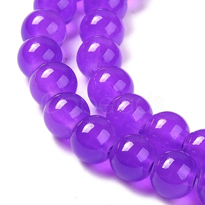 Baking Paint Imitation Jade Glass Round Bead Strands X1-DGLA-Q021-8mm-27-1