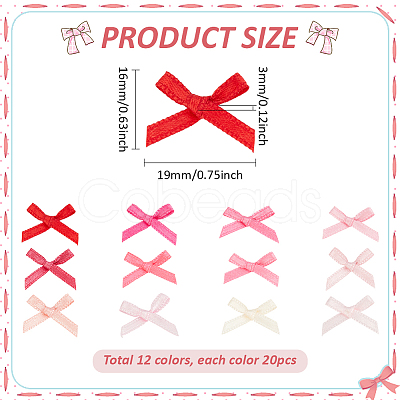 240Pcs 12 Colors Polyester Costume Accessories DIY-PH0028-75A-1