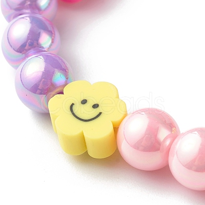 Opaque Acrylic Beads Stretch Bracelet Sets for Kids BJEW-JB06403-1