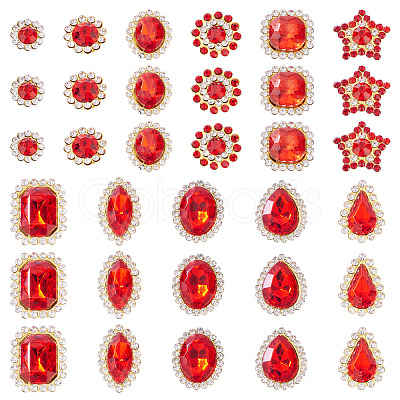 100Pcs Teardrop/Heart/Star Sew on Rhinestones GACR-TA0001-07B-1